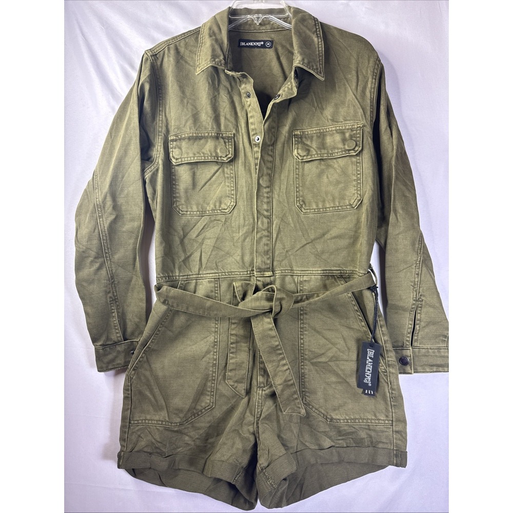 NYC Olive Green Utility Romper Jumpsuit